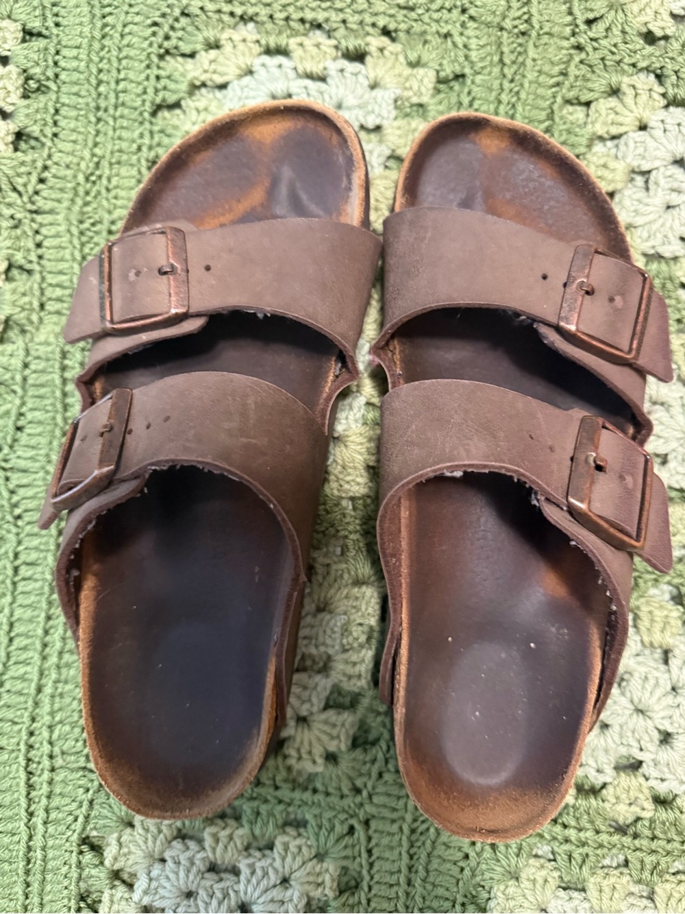 Birkenstock Brown Double-Buckle Women’s Slide Sandals